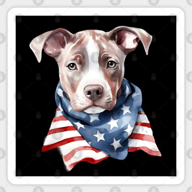 Patriotic Pup Sticker by TooplesArt